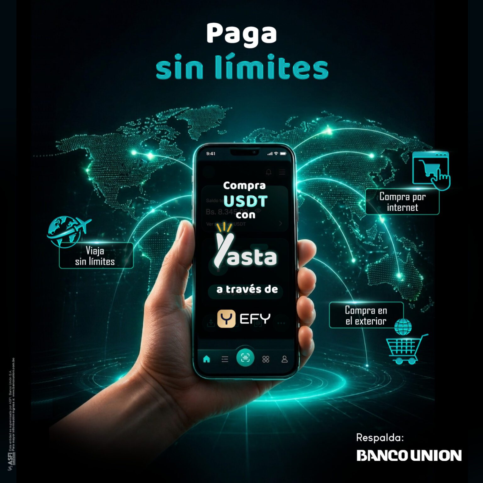 Yasta + Banco Union + EFY launch regulated USDT in Bolivia